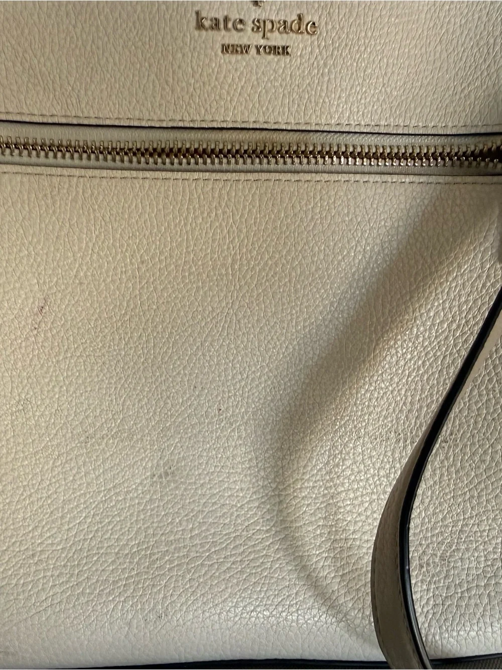 kate spade cream pebbled leather crossbody bag